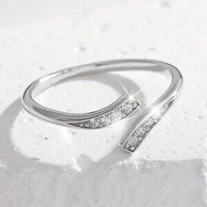 Toe Ring 925 Sterling Silver Toe Ring Rhinestone Adjustable NEW